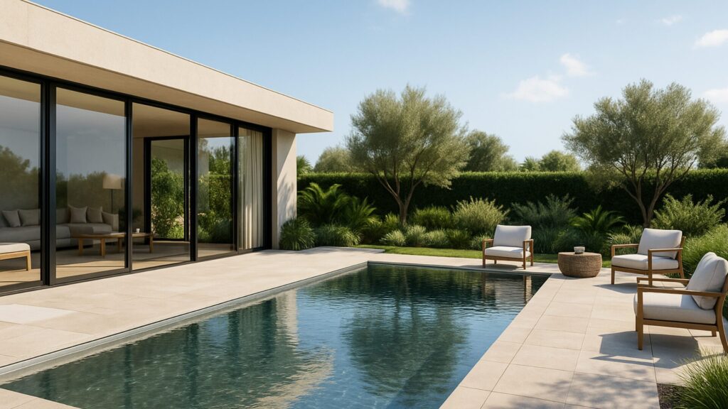 piscina luxury acciaio inox a filo pavimento